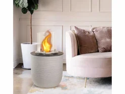Chimenea de bioetanol brasero de suelo de jardín para interior y exterior RAFFAELLO Corda d.35 x h55 Beige