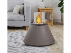 Chimenea de bioetanol brasero de suelo de jardín para interior y exterior STROMBOLI Gris tórtola d.60 x h56