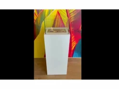 Best Chimenea de bioetanol de suelo para interior y exterior Ischia White 40x40x115 Blanco