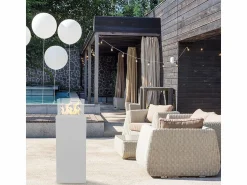 Best Chimenea de bioetanol de suelo para interior y exterior Ischia White 40x40x115 Blanco