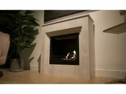 Sale Chimenea de bioetanol de pie BELLINI en madera efecto mármol Fabricada en Italia L96 x P35 x H96 Chimenea|Chimenea