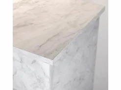 Sale Chimenea de bioetanol de pie BELLINI en madera efecto mármol Fabricada en Italia L96 x P35 x H96 Chimenea|Chimenea