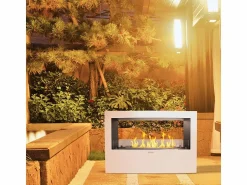 New Chimenea de bioetanol de pie Giotto S White 100x30x70 para interior/exterior Chimenea|Chimenea