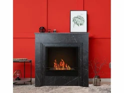 Discount Chimenea de bioetanol de pie BELLINI de madera efecto mármol . Fabricada en Italia. L96 x P35 x H96. Chimenea|Chimenea