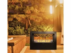 Hot Chimenea de bioetanol de pie Giotto S Black 100x30x70 para interior/exterior Negro