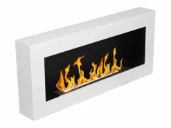 Hot Chimenea de bioetanol de pared, color Siena, L 90 x P 12 x H 40 Chimenea|Chimenea