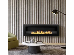 Sale Chimenea de bioetanol empotrada de pared LIVORNO 120 negra 120x40 Negro
