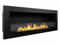 Sale Chimenea de bioetanol empotrada de pared LIVORNO 120 negra 120x40 Negro