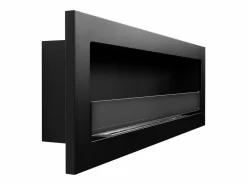 Sale Chimenea de bioetanol empotrada de pared LIVORNO 120 negra 120x40 Negro