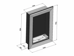 Chimenea de bioetanol empotrada Frame 550 SimpleFire con cristal - mate