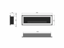Best Chimenea de bioetanol empotrada Frame 1500 SimpleFire con cristal Negro