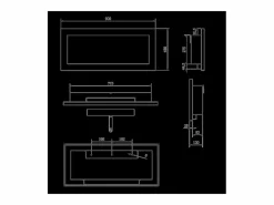 Hot Chimenea de bioetanol Lucca Black de pared o empotrada L 90 x P 12 x H 40 Chimenea|Chimenea