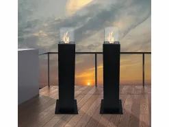 Best Chimenea de bioetanol para jardín y exterior Capri 110 negra Brasero