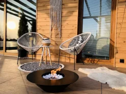 Online Chimenea de bioetanol para jardín exterior redonda negra SANTORINI de 60 cm de diámetro Negro