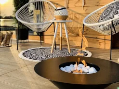 Online Chimenea de bioetanol para jardín exterior redonda negra SANTORINI de 60 cm de diámetro Negro