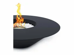 Chimenea de bioetanol para jardín exterior redonda negra SANTORINI D.60