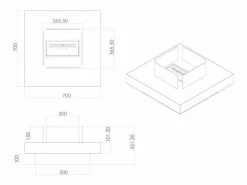Chimenea de bioetanol para uso interior y exterior Panarea 70x70x35