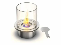 Discount Chimenea de bioetanol RAFFAELLO Pearl White, brasero de pie para interior y exterior, d.35 x h.55 Blanco