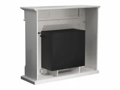 Chimenea de bioetanol TRUMAN, biochimenea de pie, blanca, efecto mármol, L121 x P38 x H108