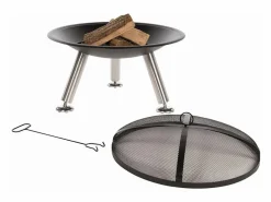 Outlet Eurobath Chimenea de cuenco Chicago acero 75 cm negra 85013 Negro