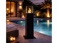 Clearance Chimenea de jardín de bioetanol para exterior Capri 110 Black Chimenea|Chimenea