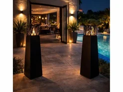 Online Chimenea de jardín de bioetanol para exterior Vulcano Nero 40x40x145 mm Chimenea|Chimenea