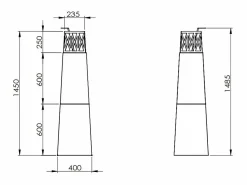 Online Chimenea de jardín de bioetanol para exterior Vulcano Nero 40x40x145 mm Chimenea|Chimenea