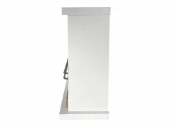 Chimenea de suelo de bioetanol Biochimenea Stockholm en madera blanca L75xD24xH68 cm