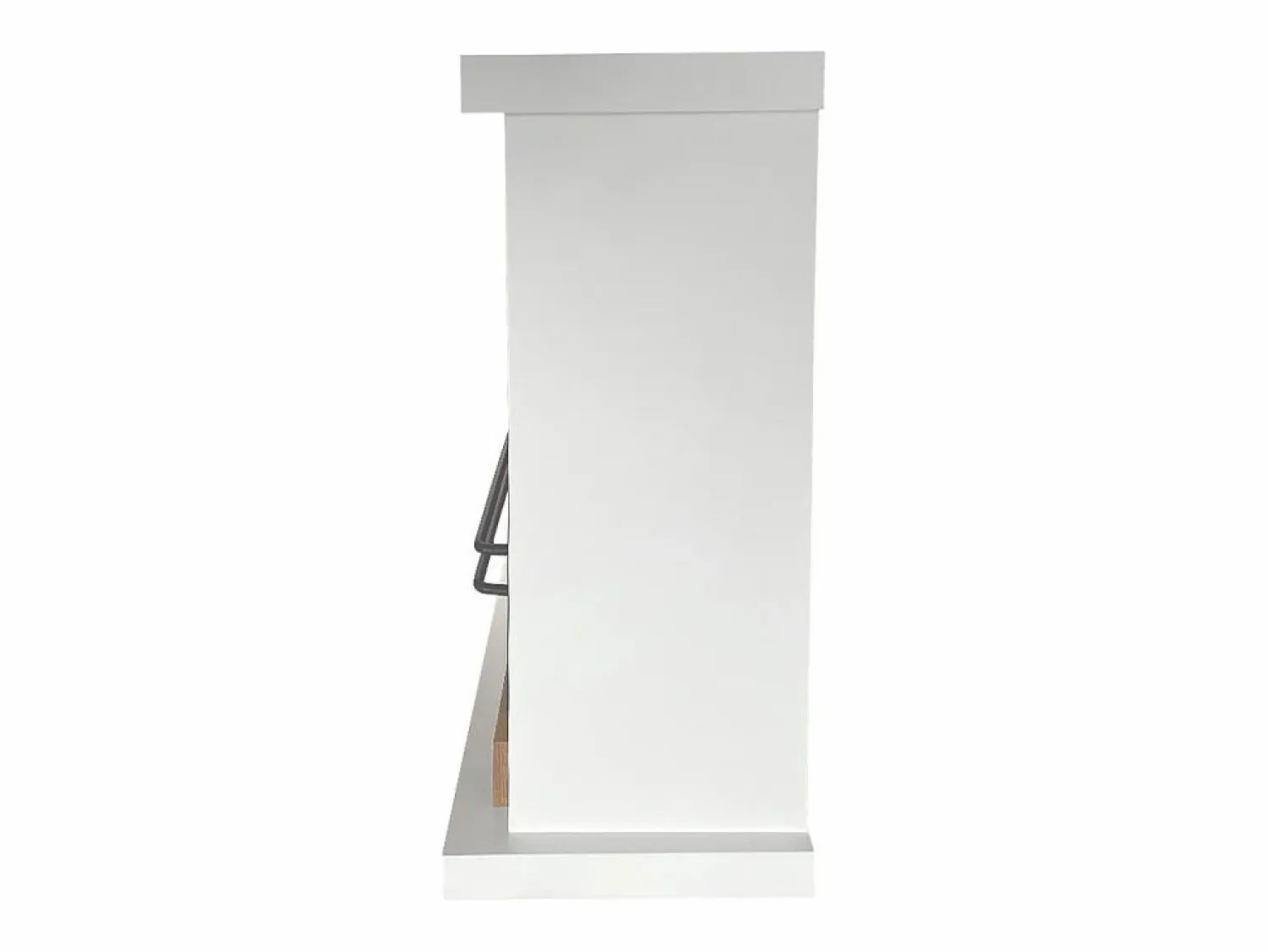 Chimenea de suelo de bioetanol Biochimenea Stockholm en madera blanca L75xD24xH68 cm