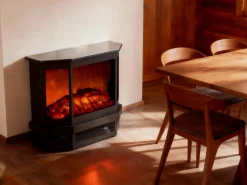 Outlet FLAMATECH Chimenea eléctrica - Estilo retro - Independiente - An. 55,8 x Pr. 22,5 x Al. 51,6 cm - Negra - ETNA Negro