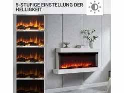 Discount Chimenea eléctrica BALDERIA Achilles (L) - Chimenea de pared con calefacción - Blanco