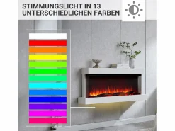 Discount Chimenea eléctrica BALDERIA Achilles (L) - Chimenea de pared con calefacción - Blanco