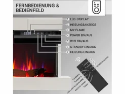 Discount Chimenea eléctrica BALDERIA Achilles (L) - Chimenea de pared con calefacción - Blanco