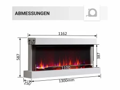 Discount Chimenea eléctrica BALDERIA Achilles (L) - Chimenea de pared con calefacción - Blanco