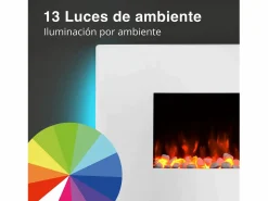 Chimenea eléctrica BALDERIA Enjo - Chimenea de pared, calefacción 2000 W -