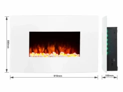 Chimenea eléctrica BALDERIA Enjo - Chimenea de pared, calefacción 2000 W -