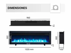 Chimenea eléctrica BALDERIA Agnes 40 - Chimenea de pie, de pared o empotrable - Chimenea|Chimenea