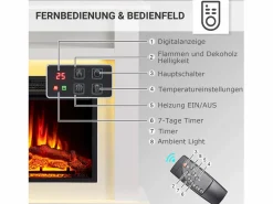 Hot Chimenea eléctrica BALDERIA Liora - Chimenea de pie, estante, calefacción - Chimenea|Chimenea