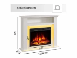 Hot Chimenea eléctrica BALDERIA Liora - Chimenea de pie, estante, calefacción - Chimenea|Chimenea