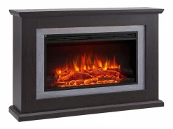 Chimenea eléctrica BALDERIA Xenia - Chimenea de pie, calefacción 2000 W - Roble oscuro