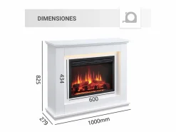 Best Chimenea eléctrica BALDERIA Baldur - Chimenea de pie - Blanca Chimenea|Chimenea
