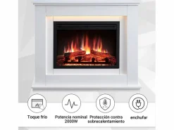Best Chimenea eléctrica BALDERIA Baldur - Chimenea de pie - Blanca Chimenea|Chimenea