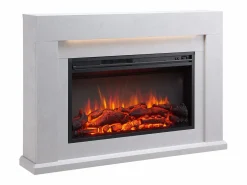 Best Chimenea eléctrica BALDERIA Xerxes - Chimenea de pie, calefacción 2000 W - Aspecto hormigón Gris