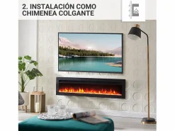 Chimenea eléctrica BALDERIA Agnes 50 - 3 en 1, chimenea de pie, de pared o empotrable