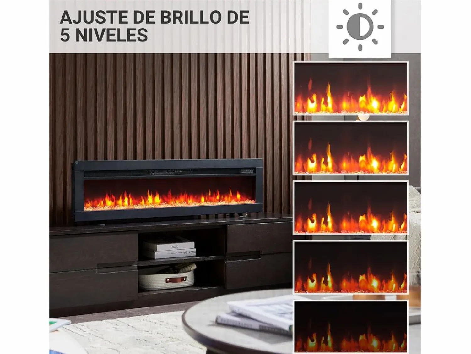 Chimenea eléctrica BALDERIA Agnes 50 - 3 en 1, chimenea de pie, de pared o empotrable