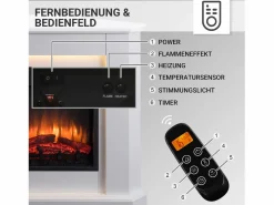 Chimenea eléctrica BALDERIA Candela - Chimenea de esquina, calefacción 2000 W -