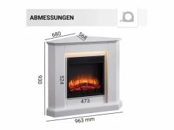 Chimenea eléctrica BALDERIA Candela - Chimenea de esquina, calefacción 2000 W -