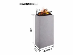 Chimenea eléctrica BALDERIA Ikaros - Chimenea de pie - Aspecto hormigón