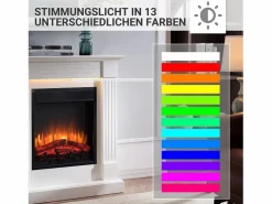 New Chimenea eléctrica BALDERIA Ladina - Chimenea de pie - Blanca Chimenea|Chimenea