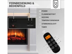 New Chimenea eléctrica BALDERIA Ladina - Chimenea de pie - Blanca Chimenea|Chimenea